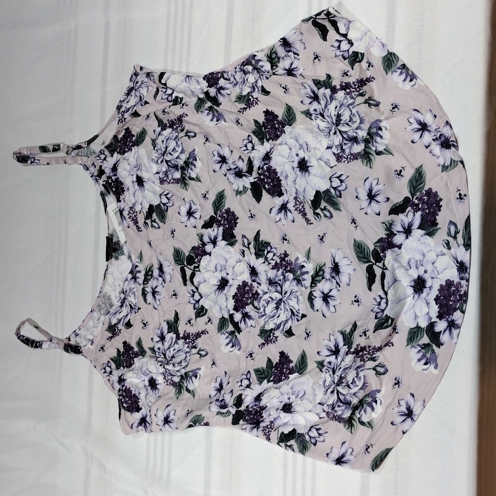 Torrid 1 1X PURPLE FLORAL ADJUSTABLE STRAPS STRAPPY TANK NWT